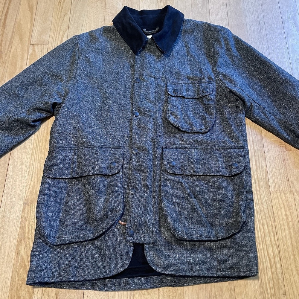 Taylor Stitch The Rover Jacket Mens 38 Charcoal Birdseye Wool Waxed Canvas